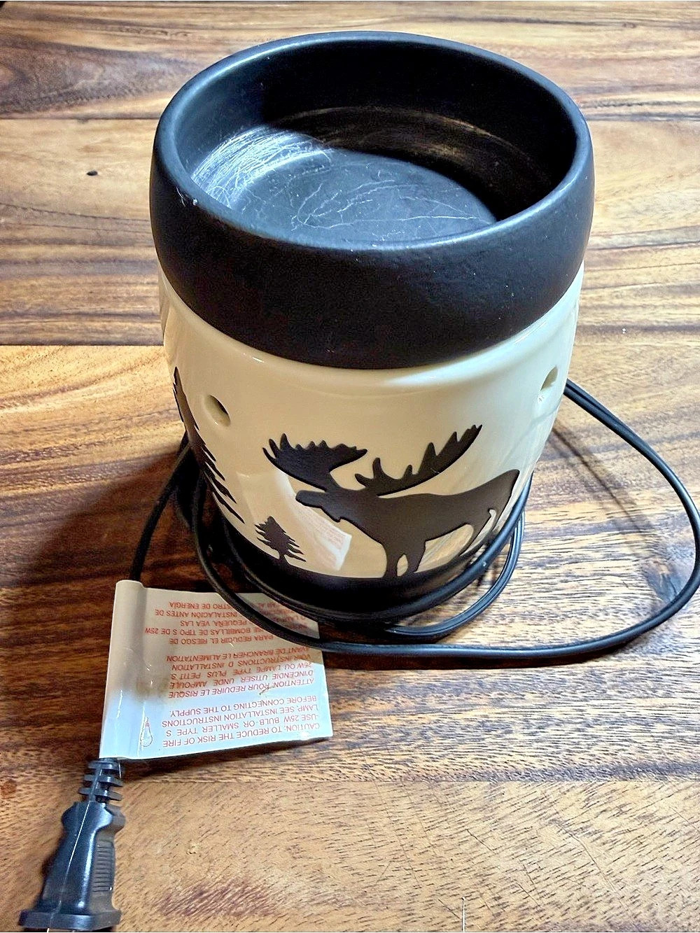 Scentsy Moose Warmer Moose Ceramic Wax Warmer Black Cream